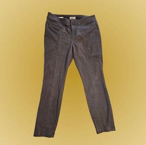 Loft Outlet Skinny Ankle Petite Pants Dark Gray Sueded Cotton 8 Petite
